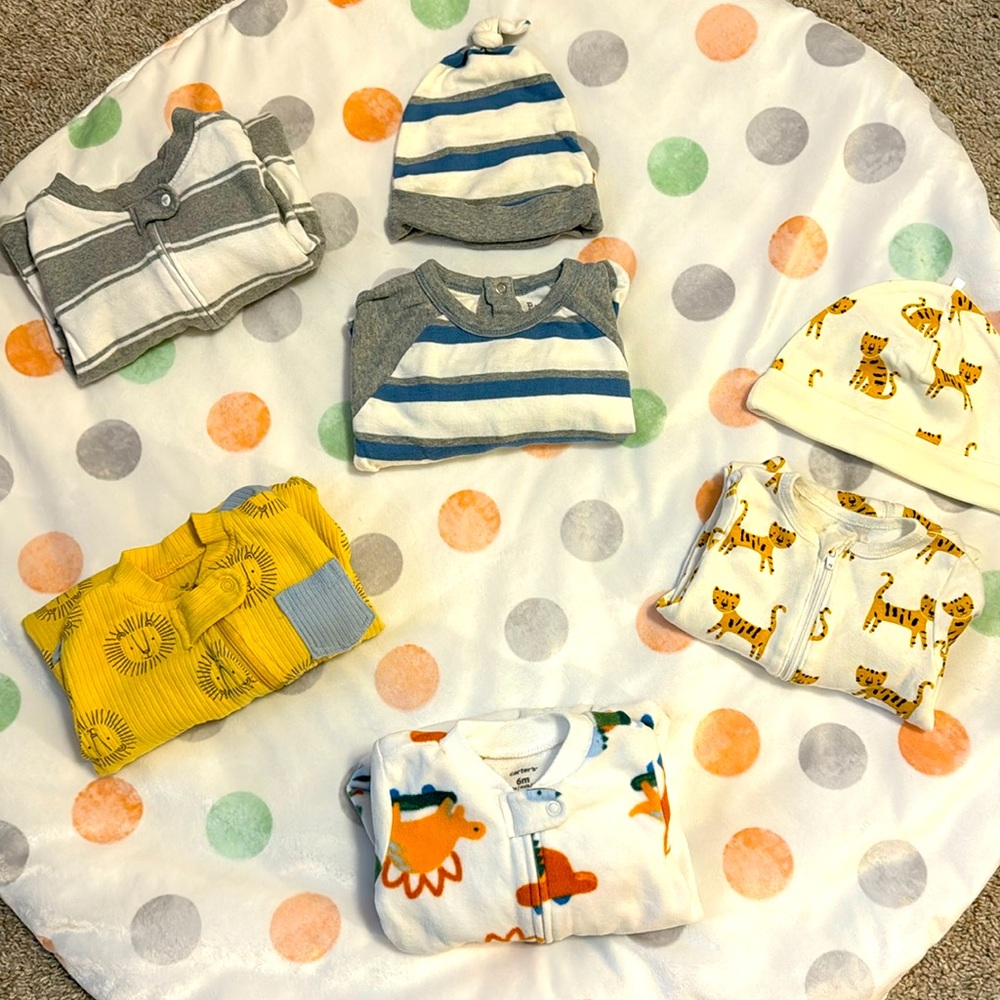 Baby Boy LOT/Bundle of Sleeper-Footed Pajamas, Size 3-6 months
